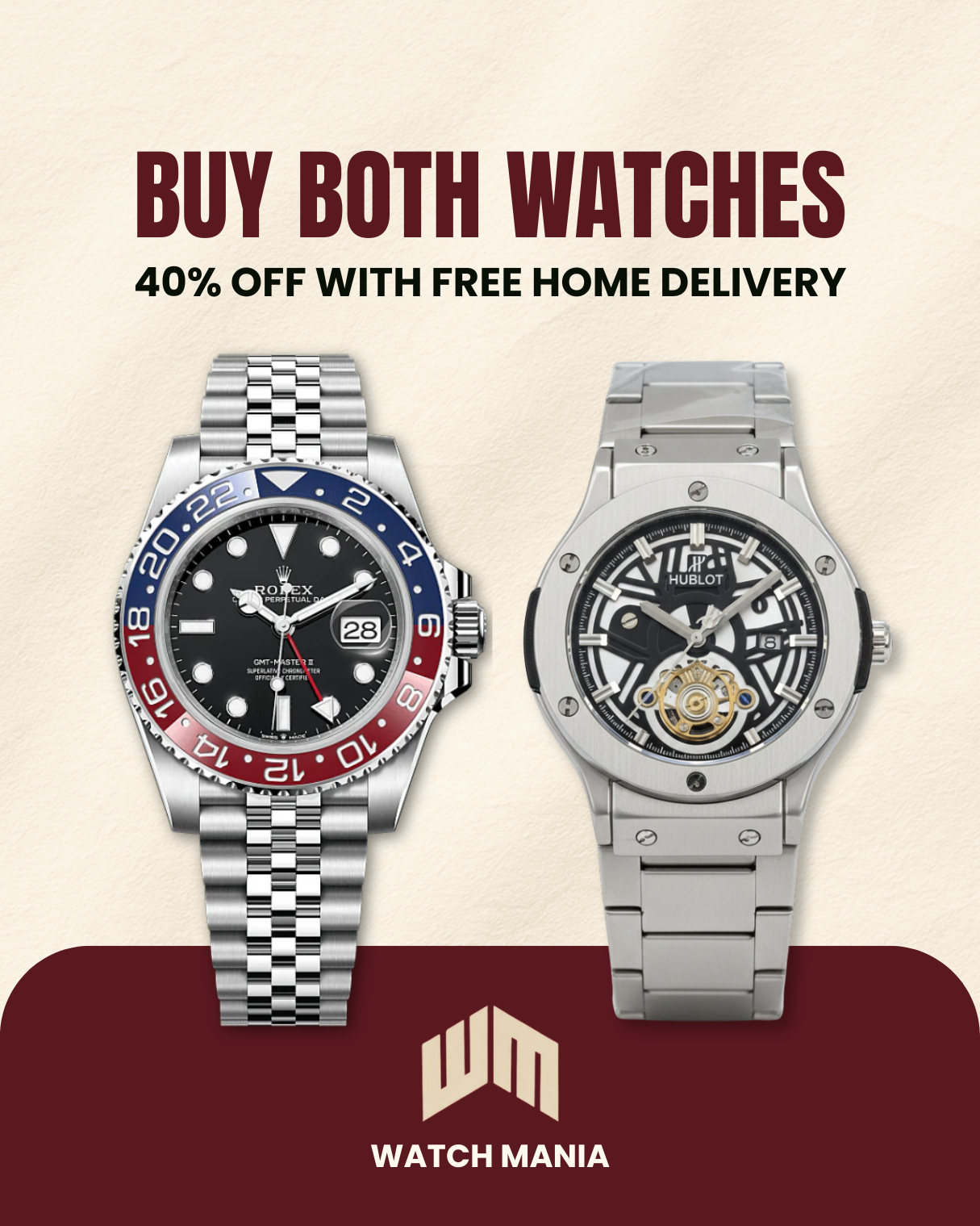 DEAL NO 3 Rolex GMT Master & Hublot
