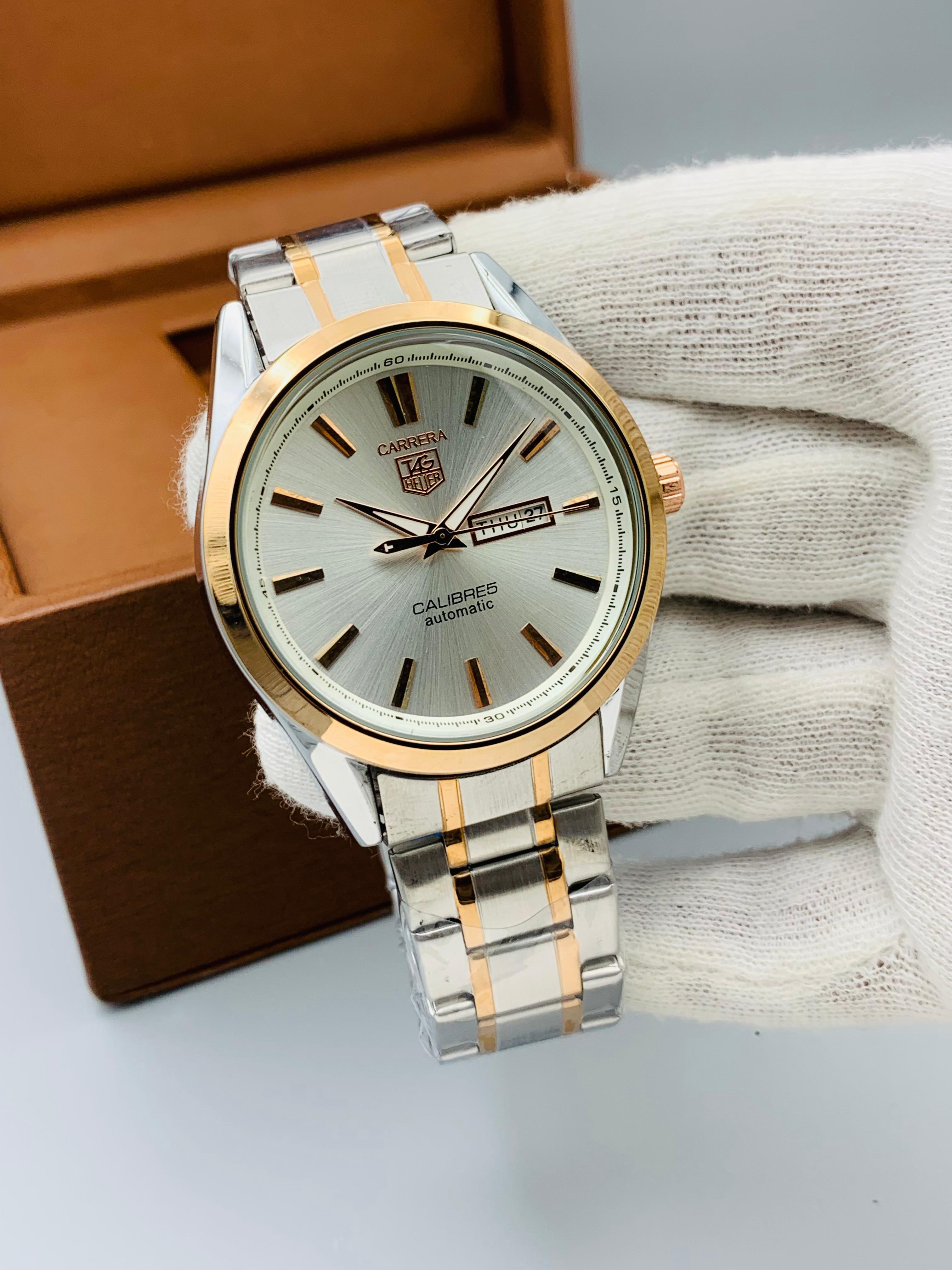 "Calibre 5 Day-Date Metal Chain Watch - Timeless Elegance and Precision" Men's Watch