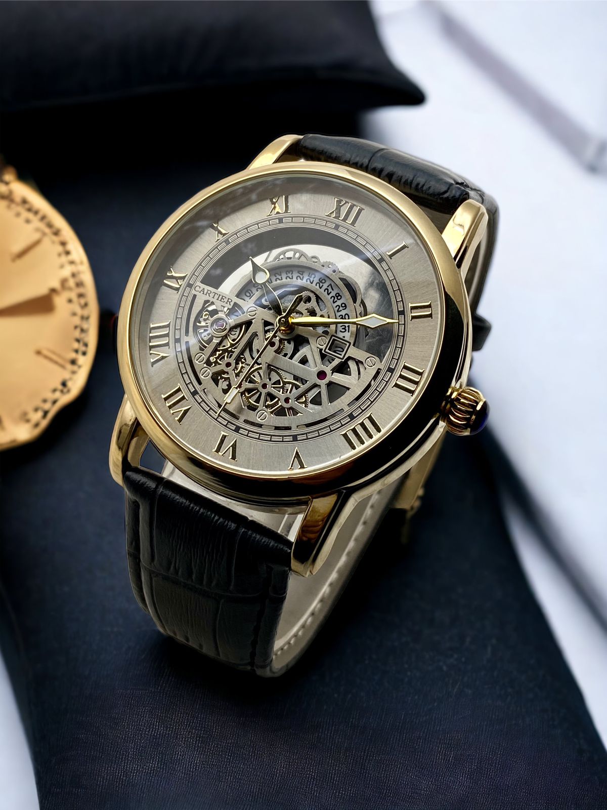 Cartier skelton style mens watch