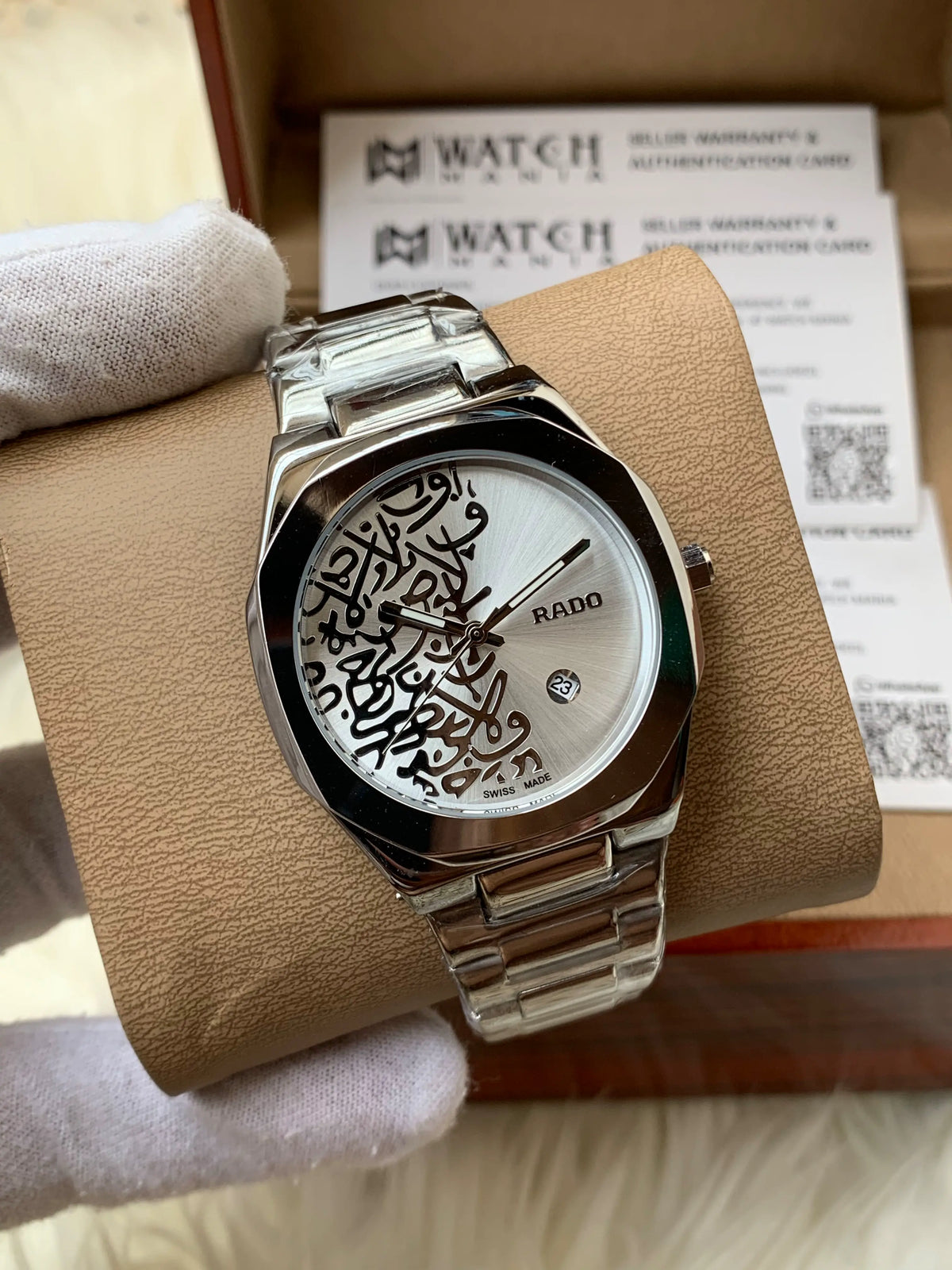 Premium Rado-Inspired Arabic Calligraphy Dial Watch