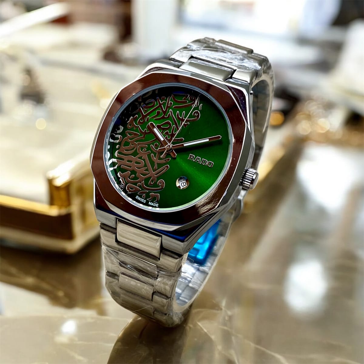 Premium Rado-Inspired Arabic Calligraphy Dial Watch
