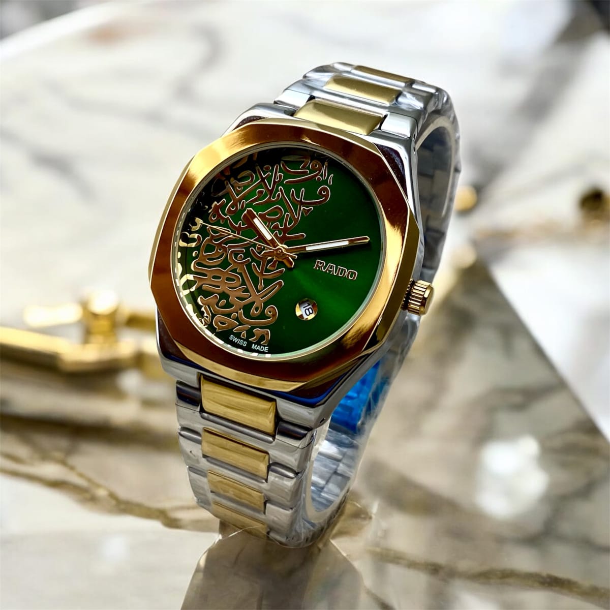 Premium Rado-Inspired Arabic Calligraphy Dial Watch
