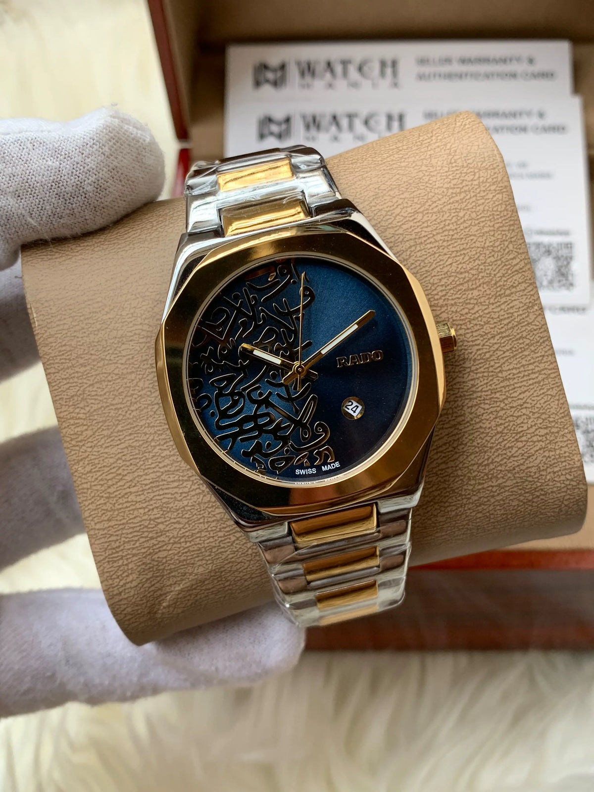 Premium Rado-Inspired Arabic Calligraphy Dial Watch