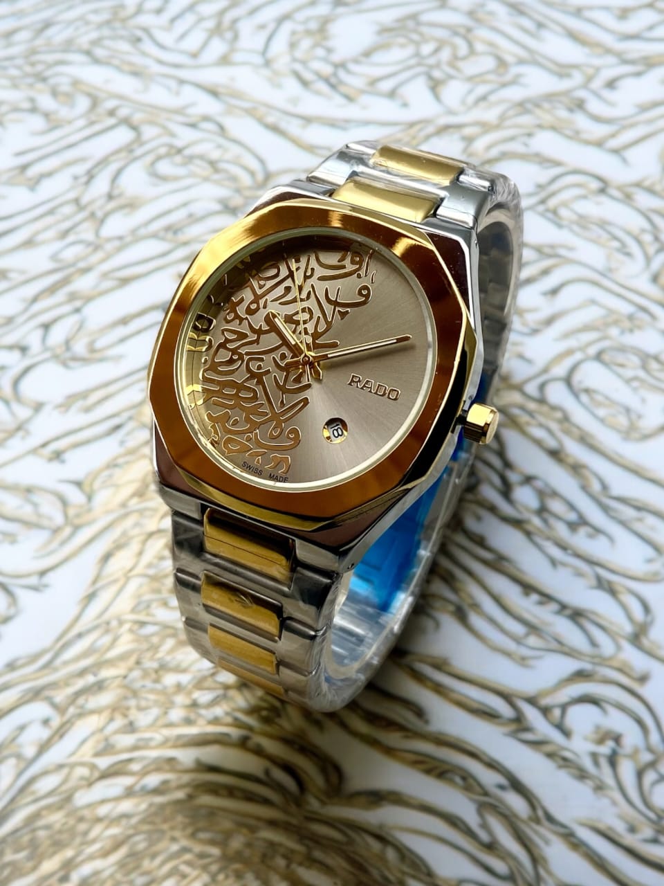 Premium Rado-Inspired Arabic Calligraphy Dial Watch