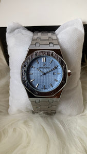 Audimrs pigu3t Silver |skyBlue |Quartz