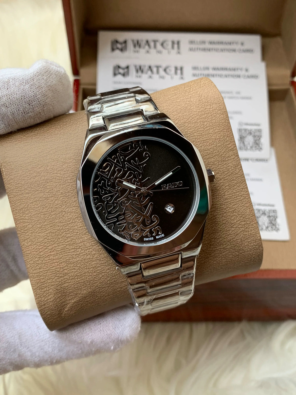 Premium Rado-Inspired Arabic Calligraphy Dial Watch