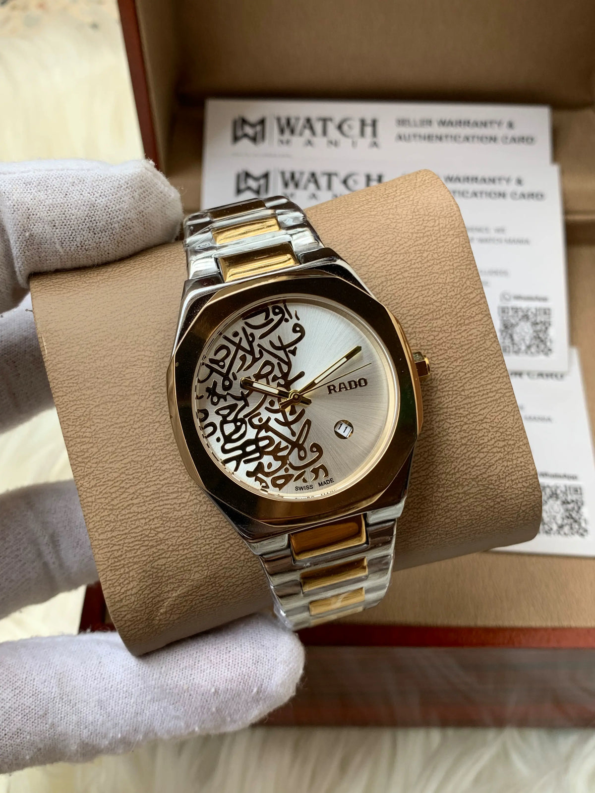 Premium Rado-Inspired Arabic Calligraphy Dial Watch