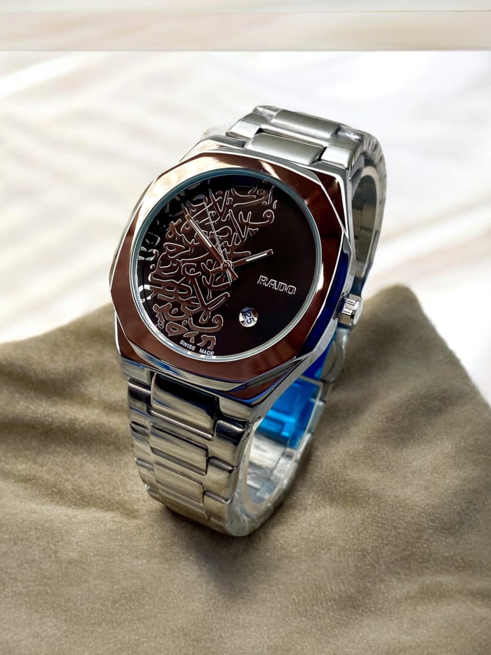 Premium Rado-Inspired Arabic Calligraphy Dial Watch