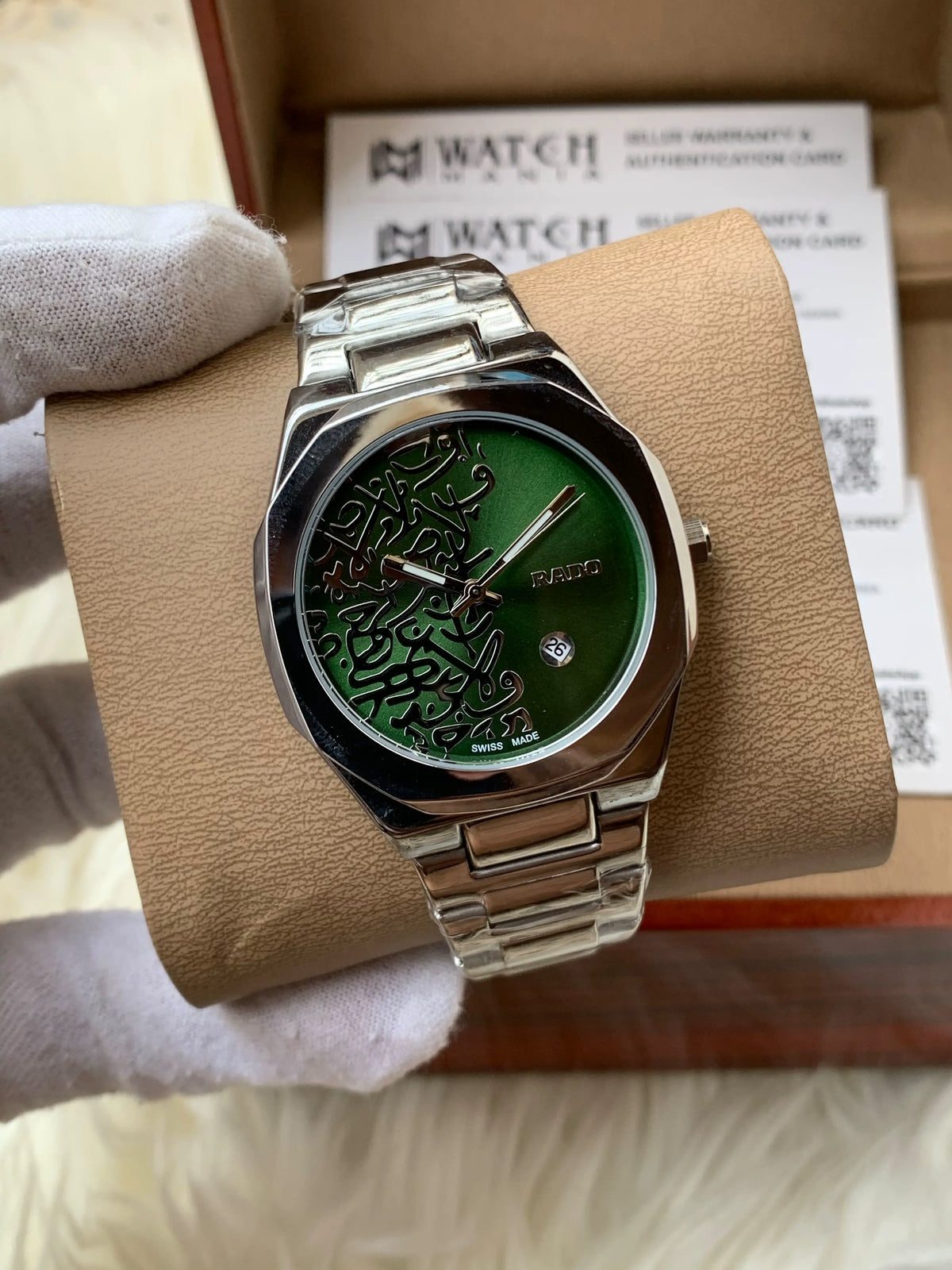 Premium Rado-Inspired Arabic Calligraphy Dial Watch