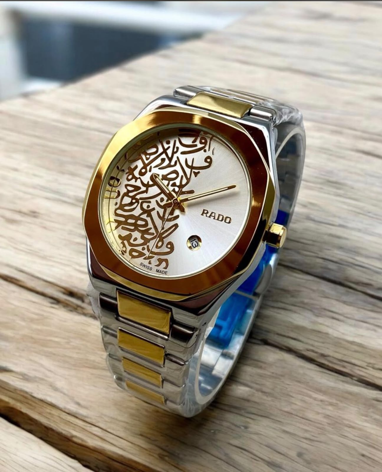 Premium Rado-Inspired Arabic Calligraphy Dial Watch