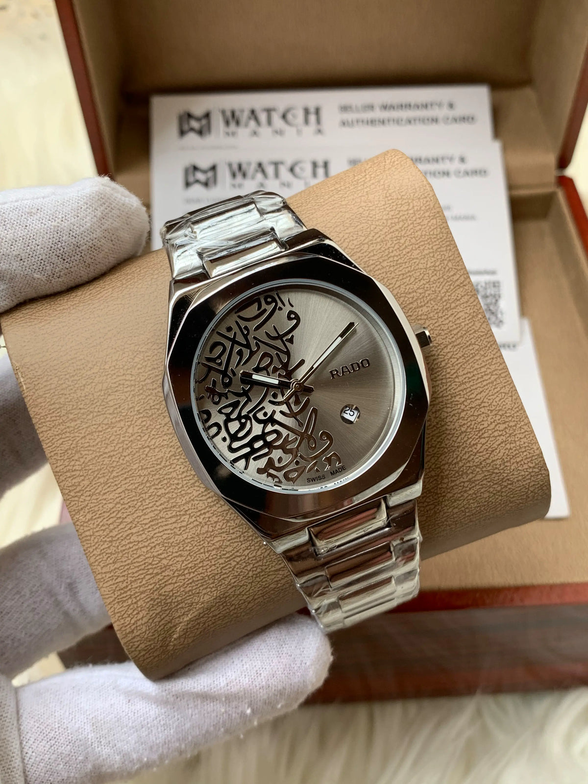 Premium Rado-Inspired Arabic Calligraphy Dial Watch