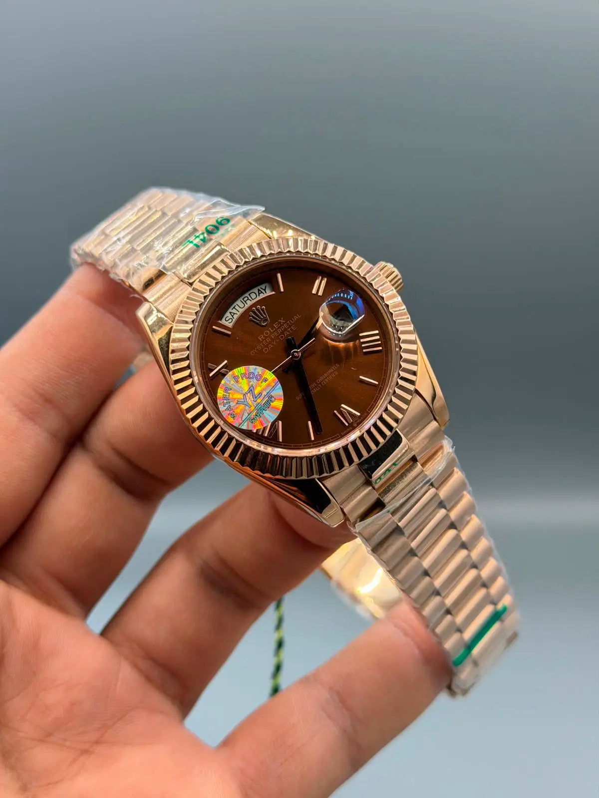 Rolex Day-Date Rose Gold Chocolate Brown Dial President Style Watch for Men